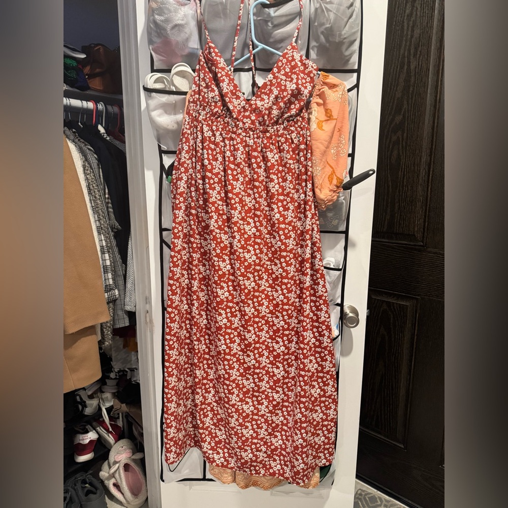 Floral Red Maxi Dress